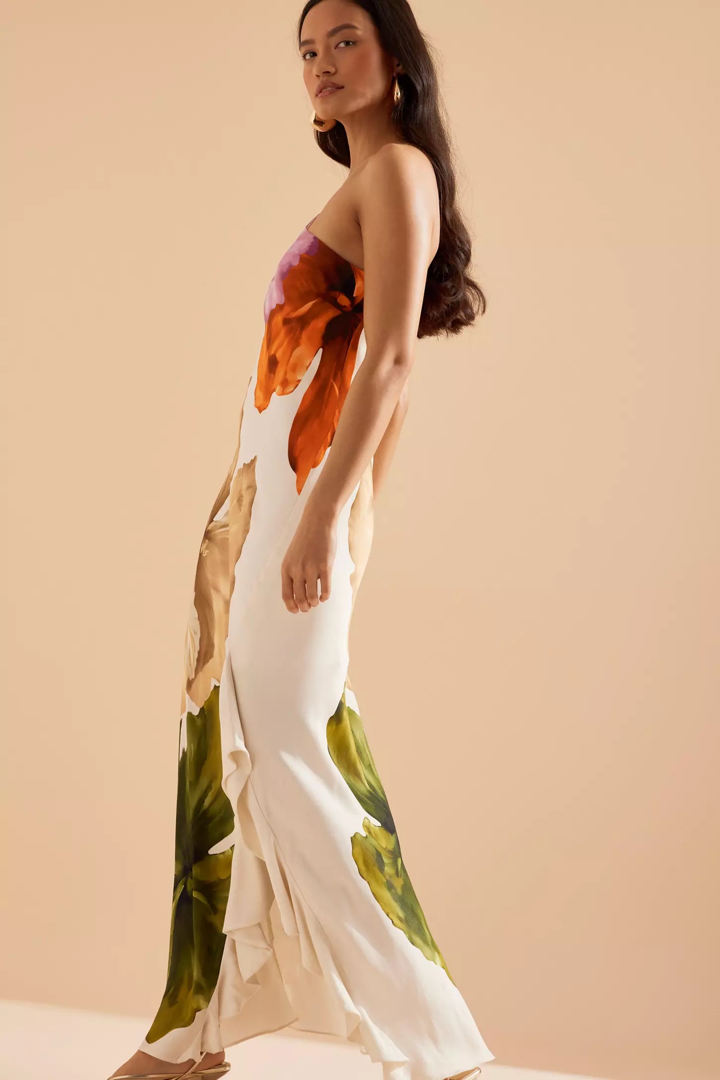 Lucina One Shoulder Maxi Slip Dress